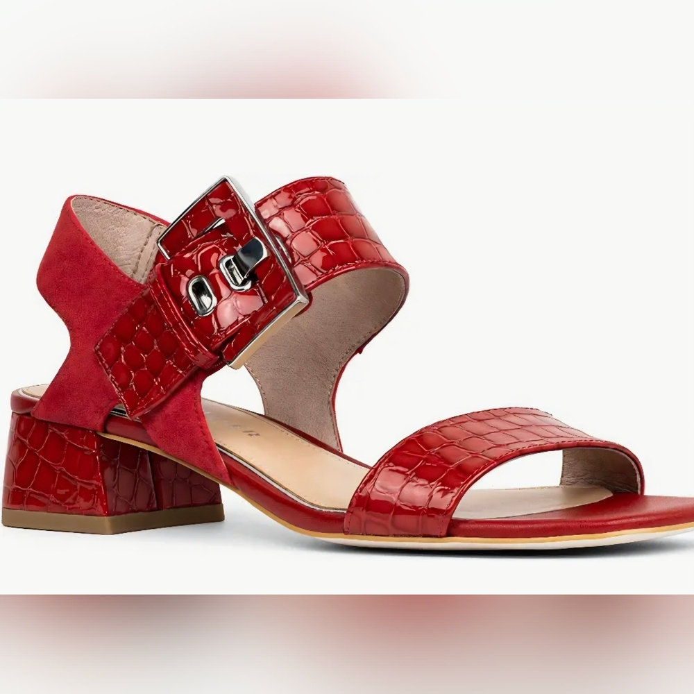 Donald Pilner Women's Vixi Sandal In Red. Size 9 Brand New. Smoke Free Home